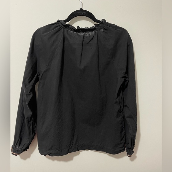 Velvet by Graham & Spencer Elaine Black Relaxed Fit Puffed Sleeve Blouse in S - Picture 6 of 6